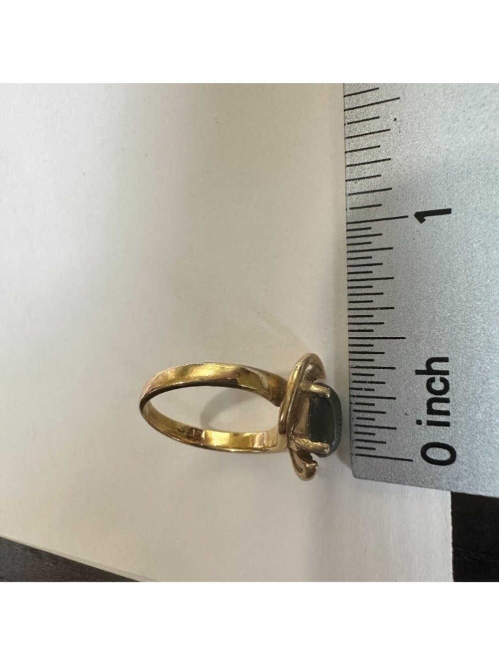 Vintage 10k Gold Ring With Dark Sapphire Oval Design Size 6 - Picture 5 of 7
